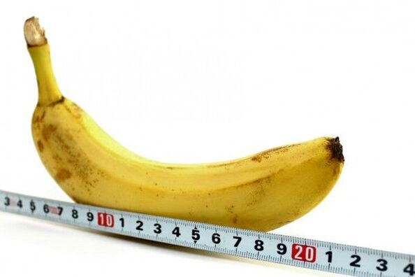 мерење пениса на примеру банане